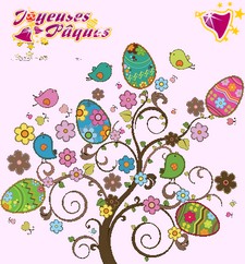 carte postale arbre de paques